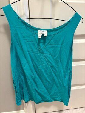 100% Silk Kelly Green Sleeveless Top